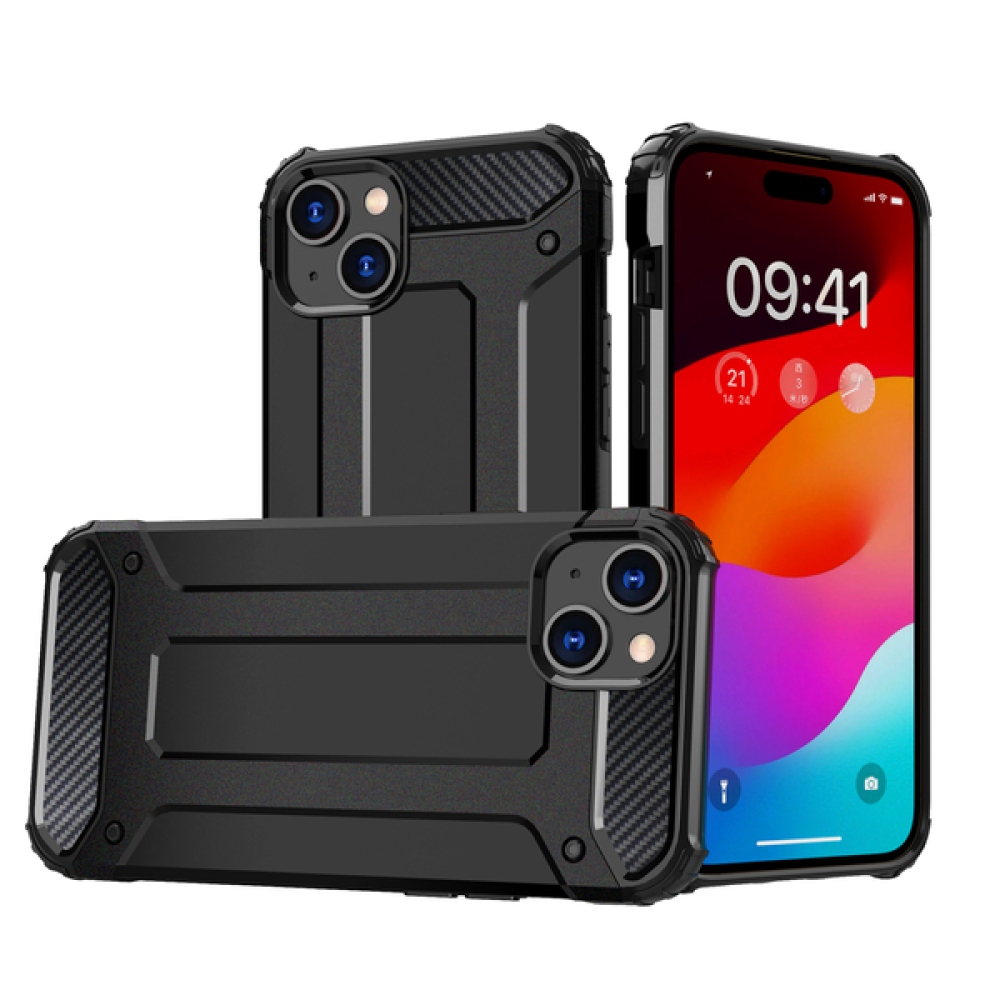 Armor odolný hybridní kryt na iPhone 15 - černý