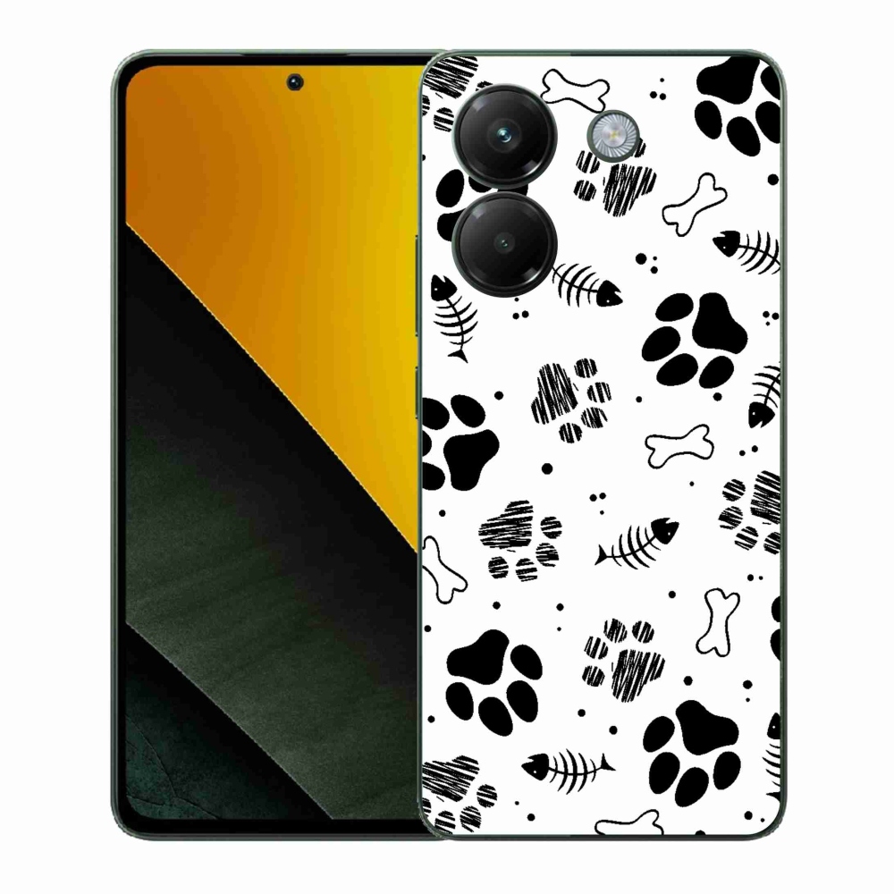Gelový kryt mmCase na Xiaomi Poco M7 Pro 5G - psí tlapky 1