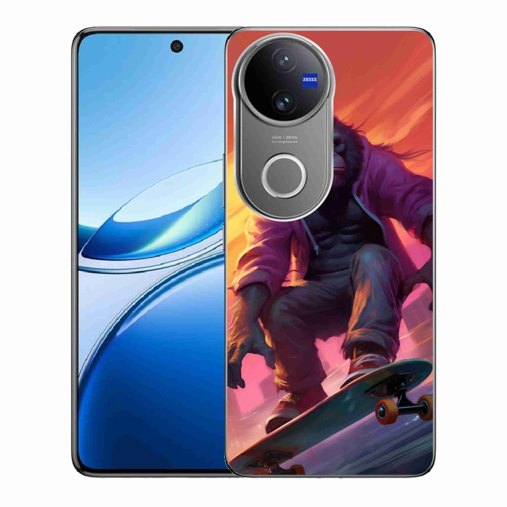 Gelový kryt mmCase na Vivo V50 5G - gorila na skateboardu