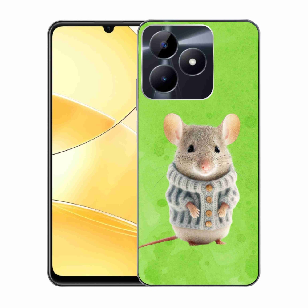 Gelový kryt mmCase na Realme C51/C53 - myška ve svetru