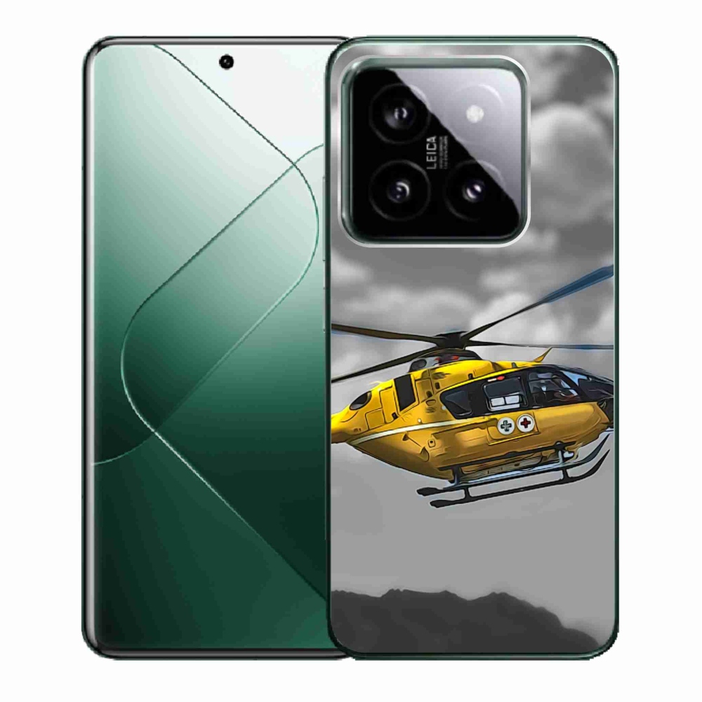 Gelový kryt mmCase na Xiaomi 14 - žlutá helikoptéra