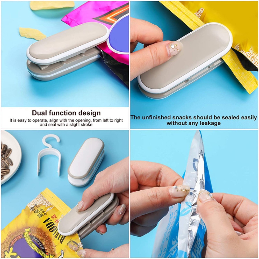 Kompaktní svářečka potravinových sáčků na baterie – šedá