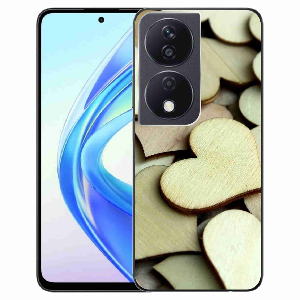 Gelový kryt mmCase na Honor X7b/Honor 90 Smart - dřevěná srdíčka