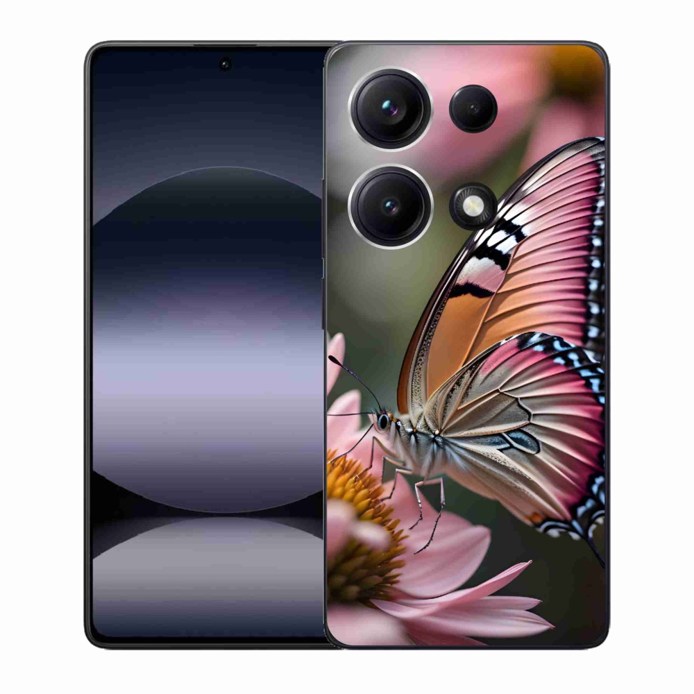 Gelový kryt mmCase na Xiaomi Redmi Note 14S - barevný motýl