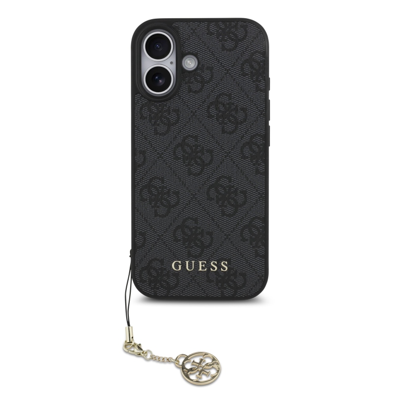 Guess 4G Charm Zadní Kryt pro iPhone 17 Tone on Tone Grey