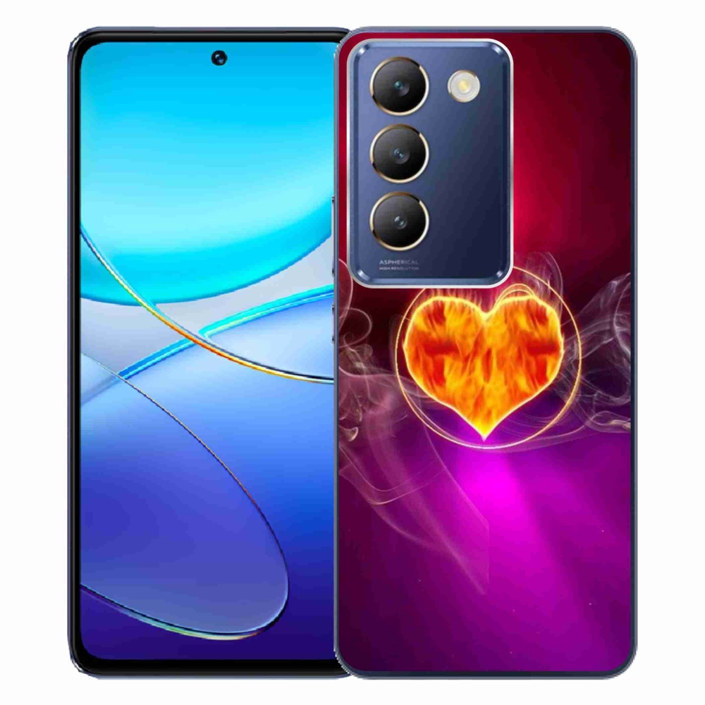 Gelový kryt mmCase na Vivo V40 SE 4G/5G - ohnivé srdce
