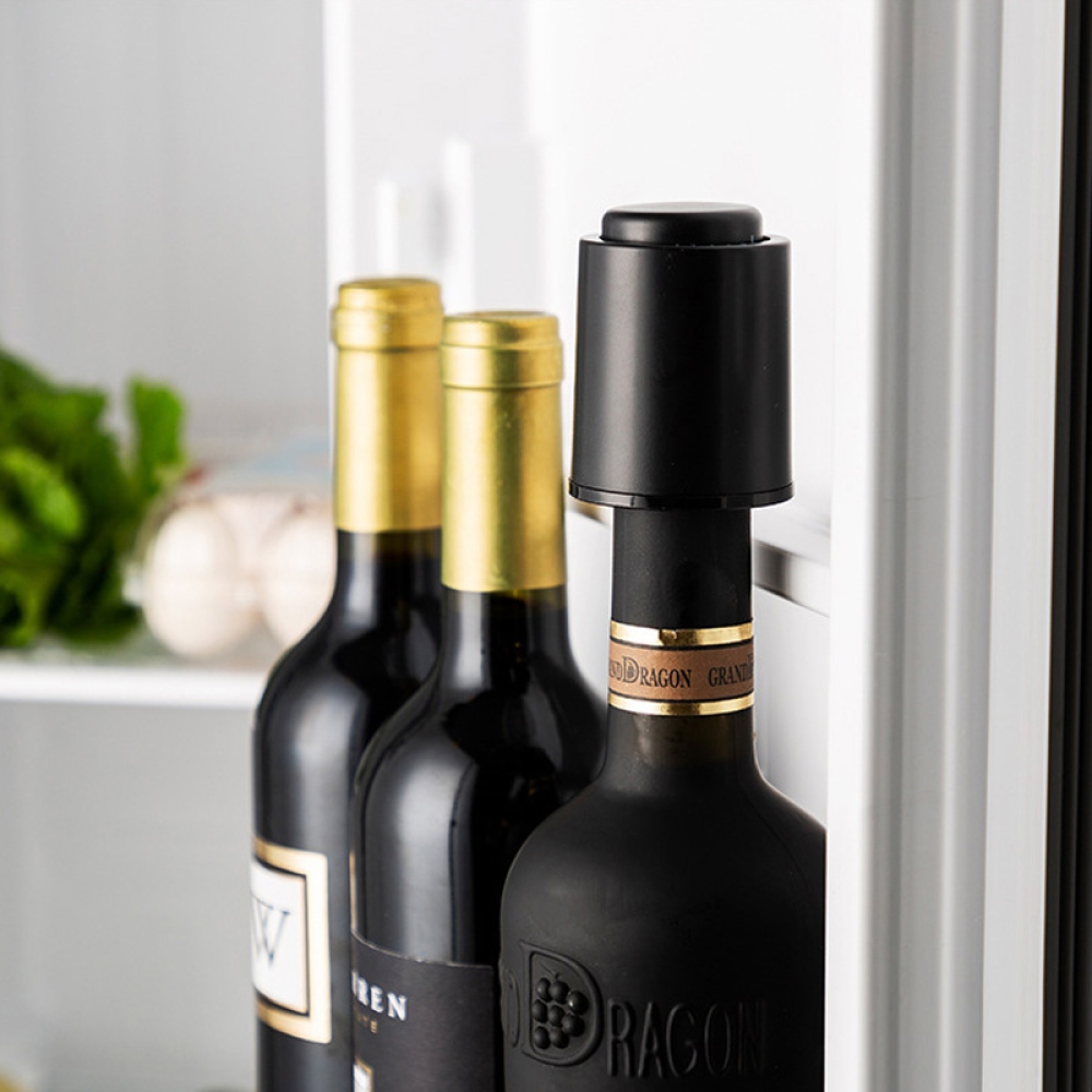 Uzávěr na víno a prosecco s ukazatelem data – černý