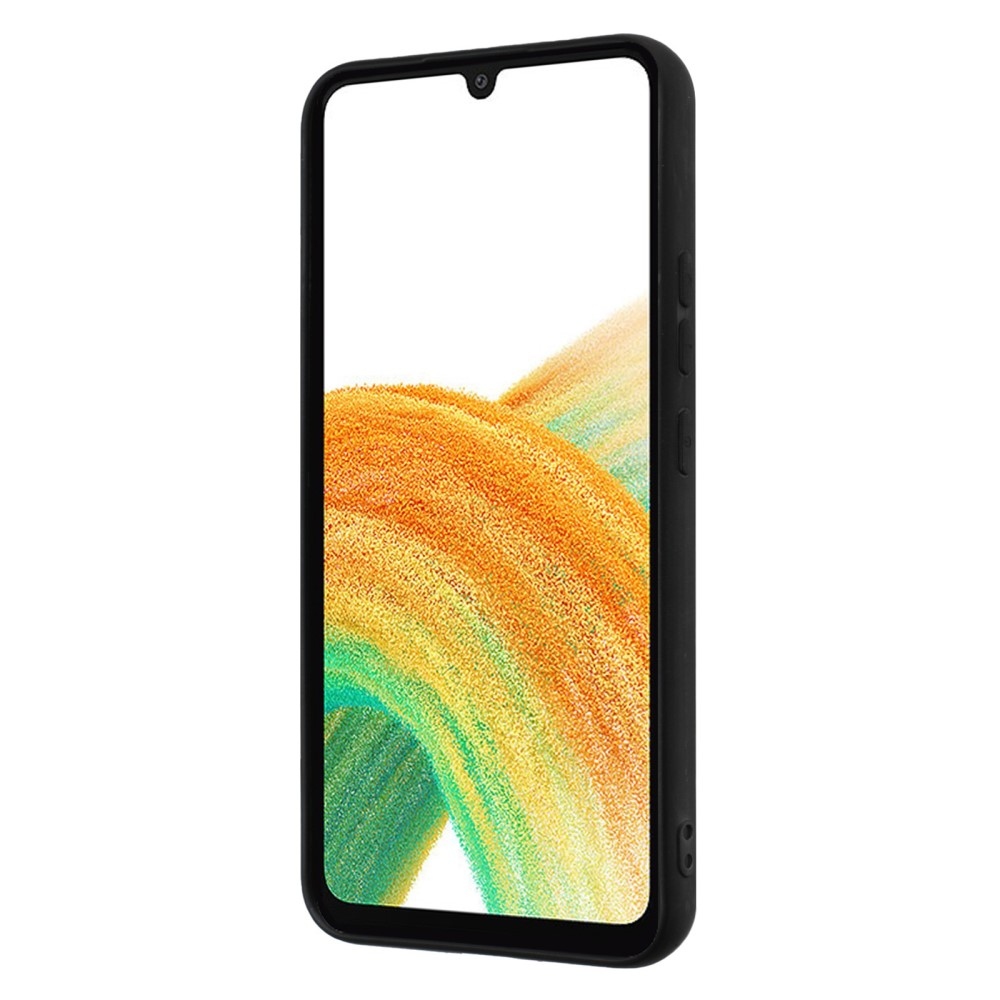 Matný gelový obal s kroužkem na prst na Samsung Galaxy M15 5G - černý/stříbrný