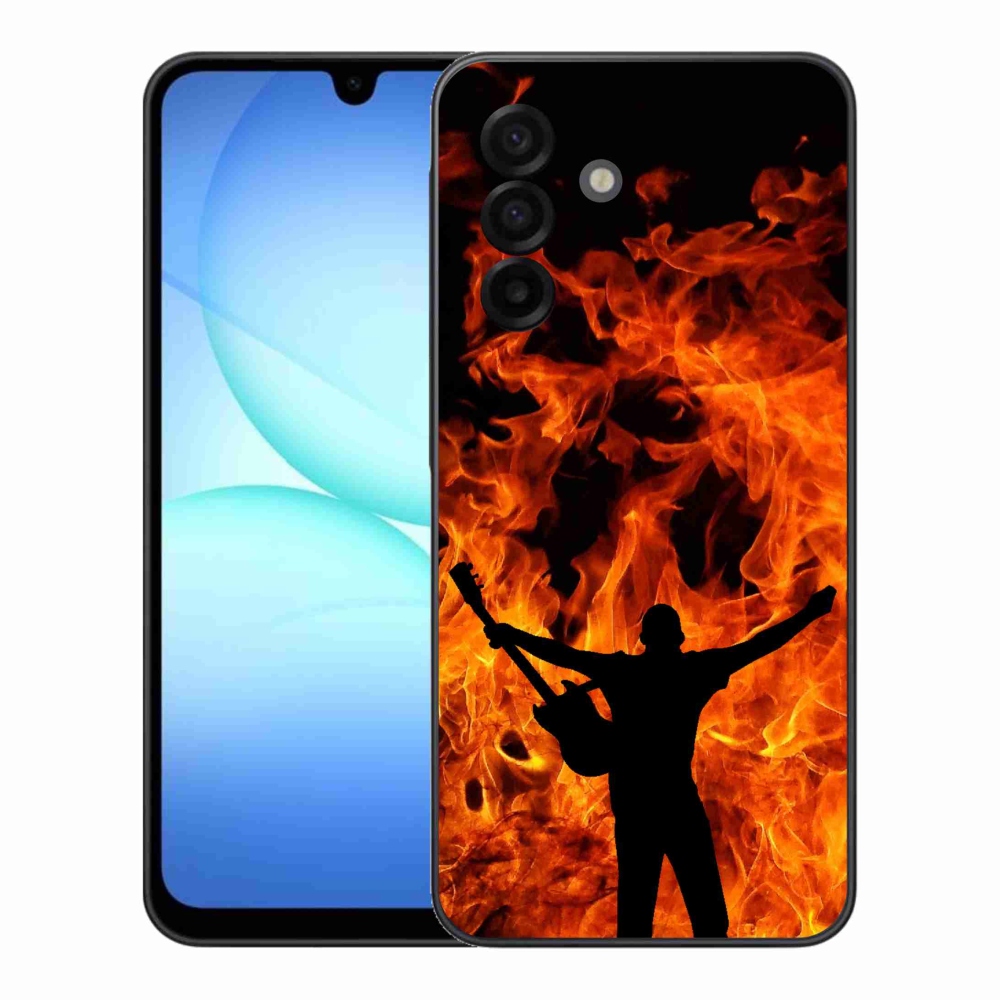 Gelový kryt mmCase na Samsung Galaxy A17 4G/5G - muzikant a oheň