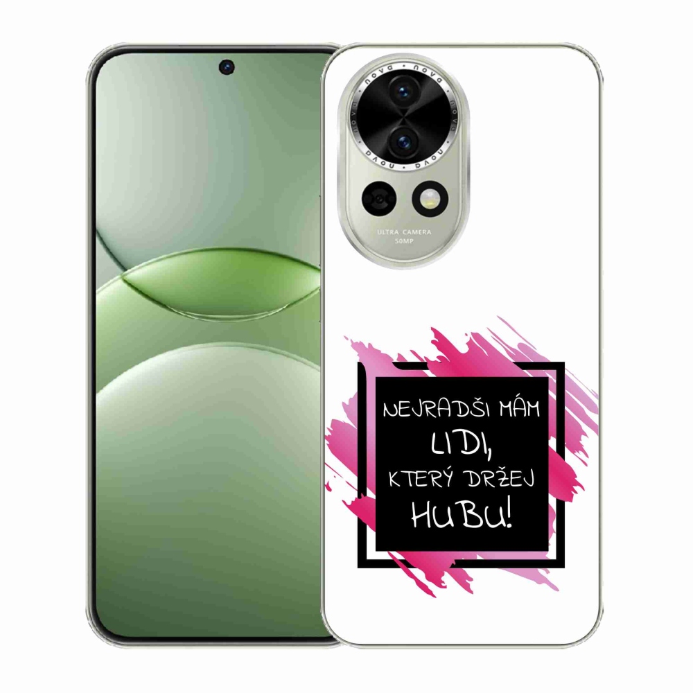 Gelový kryt mmCase na Huawei Nova 13 5G - vtipný text 7 černobílé pozadí