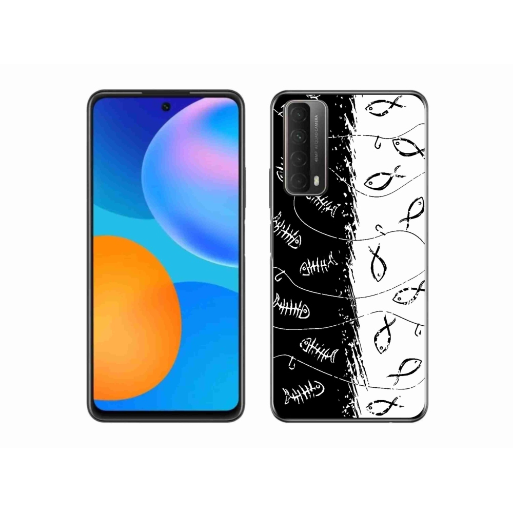 Gelový kryt mmCase na Huawei P Smart (2021) - kostry a rybky