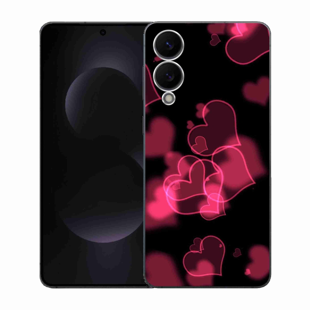Gelový kryt mmCase na Samsung Galaxy S25 Edge - červená srdíčka