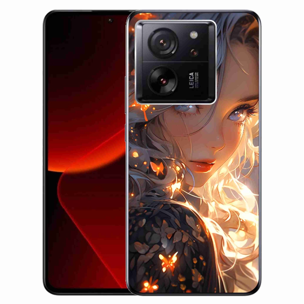 Gelový kryt mmCase na Xiaomi 13T/13T Pro - dívka a motýli