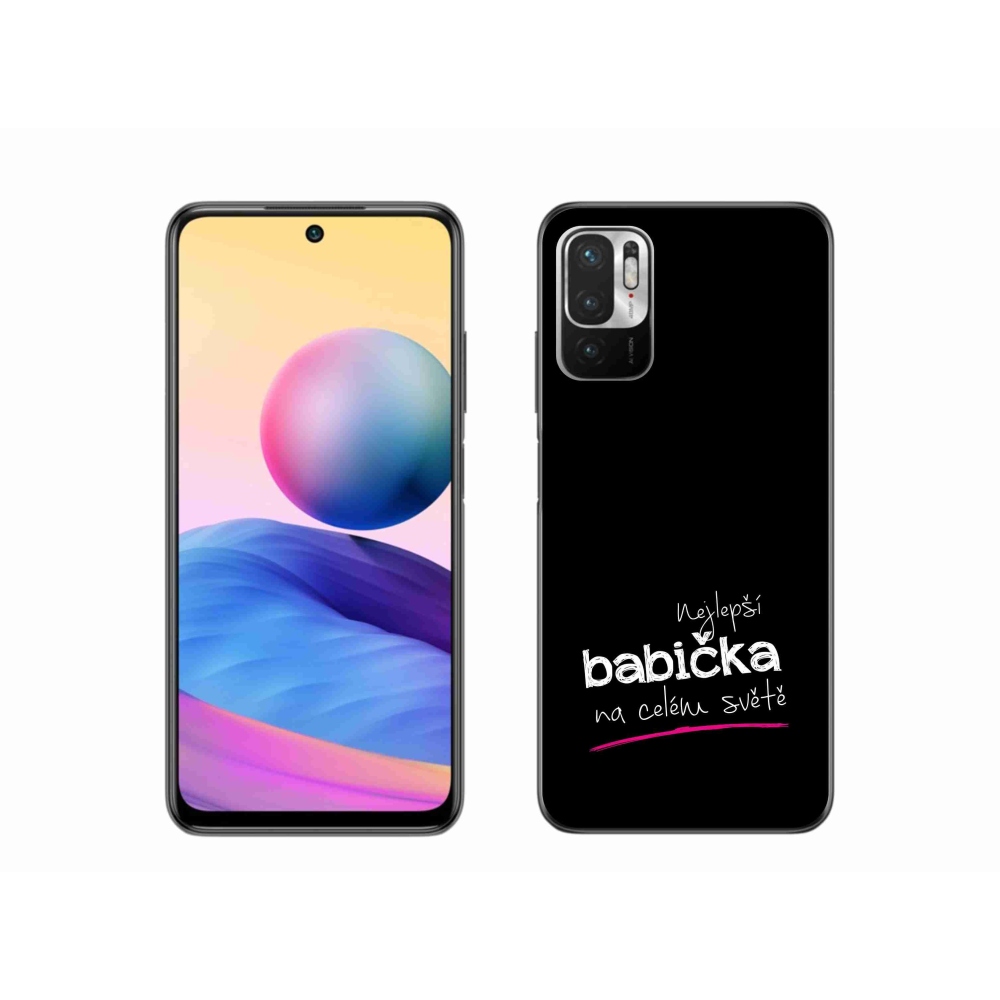 Gelový kryt mmCase na Xiaomi Redmi Note 10 5G - nejlepší babička 4 černé pozadí