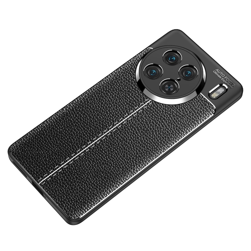 Litchi odolný gelový obal na Vivo X90 Pro - černý