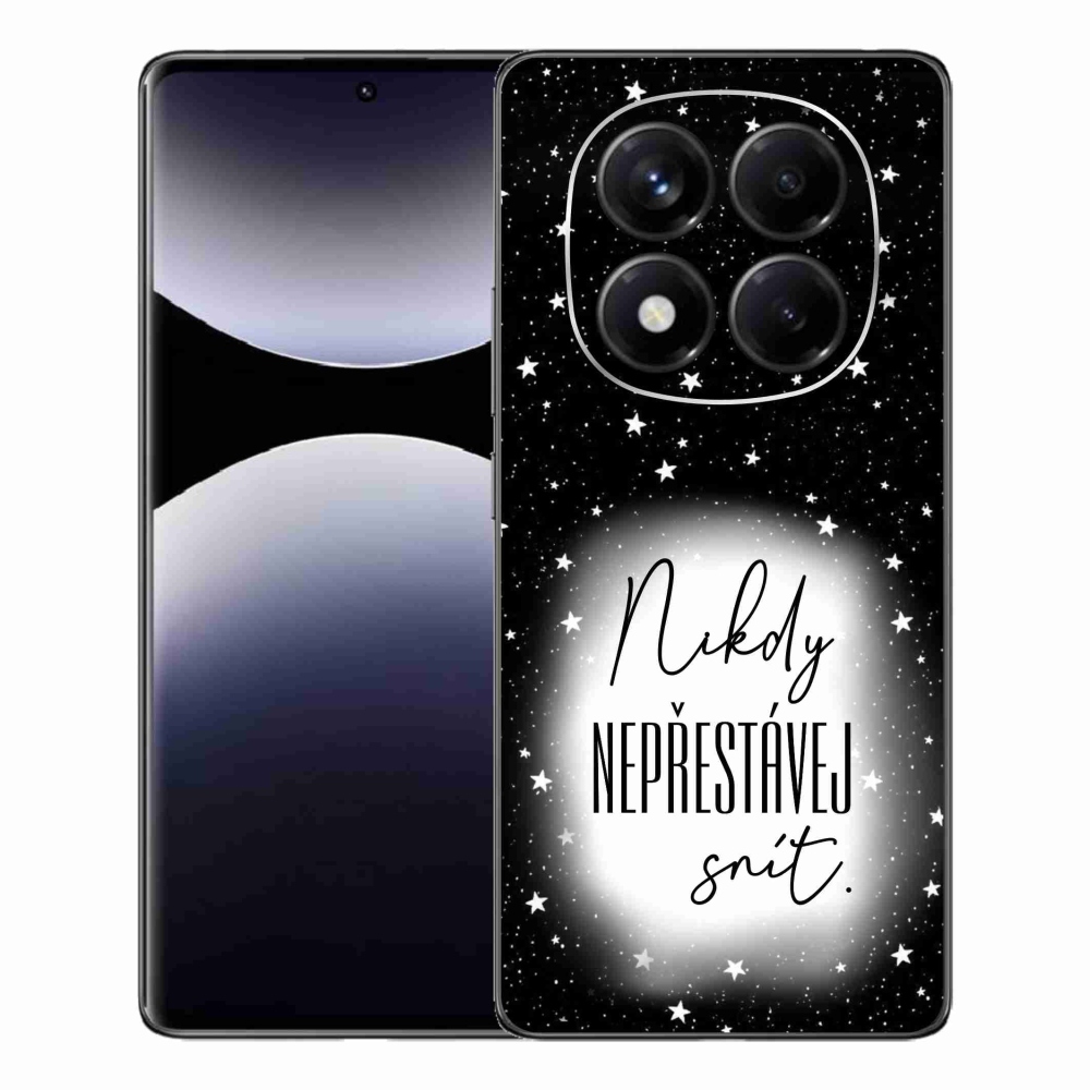 Gelový kryt mmCase na Xiaomi Redmi Note 14 Pro - citát 1 bíločerné pozadí