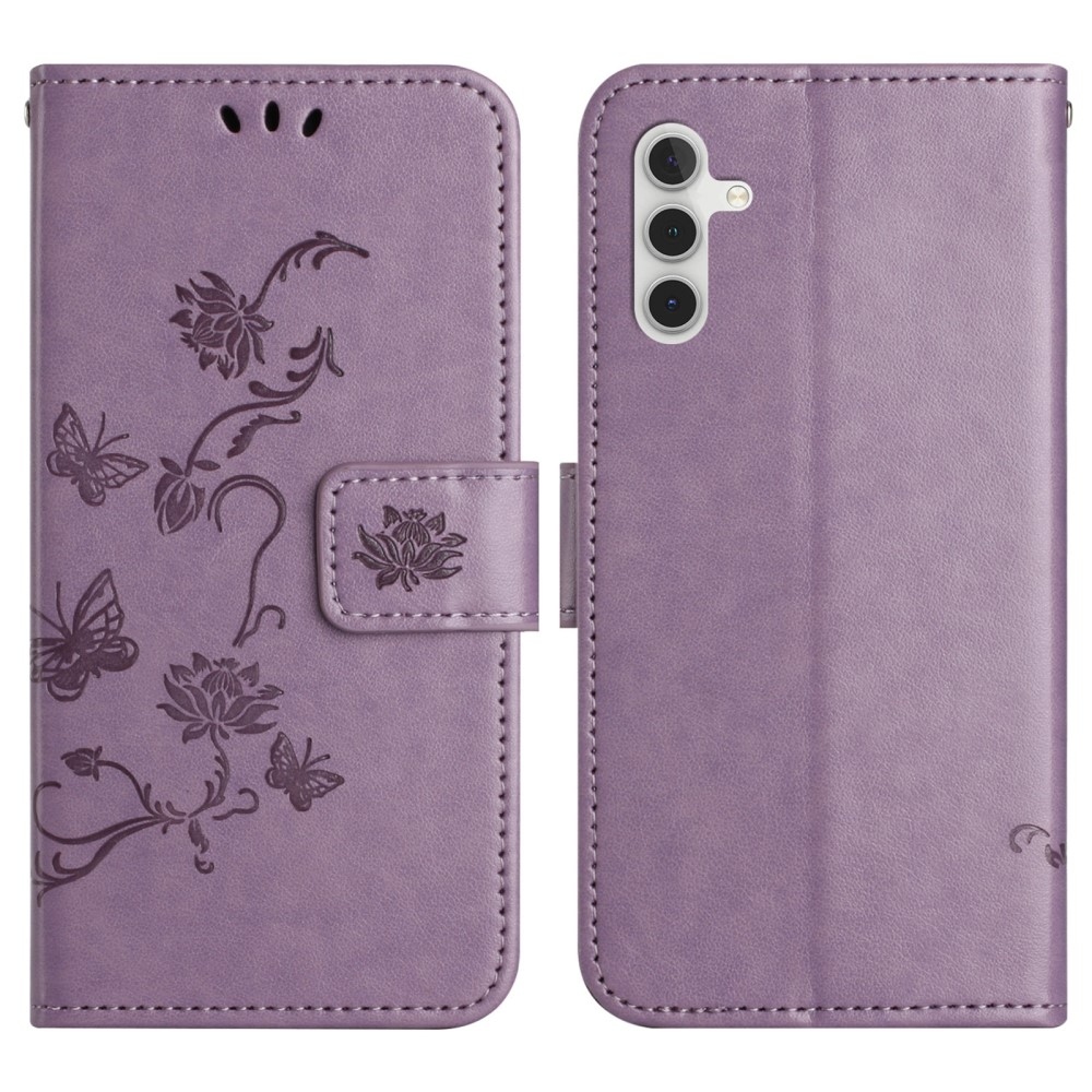 Flower knížkové pouzdro na Samsung Galaxy A56 5G - světlefialové
