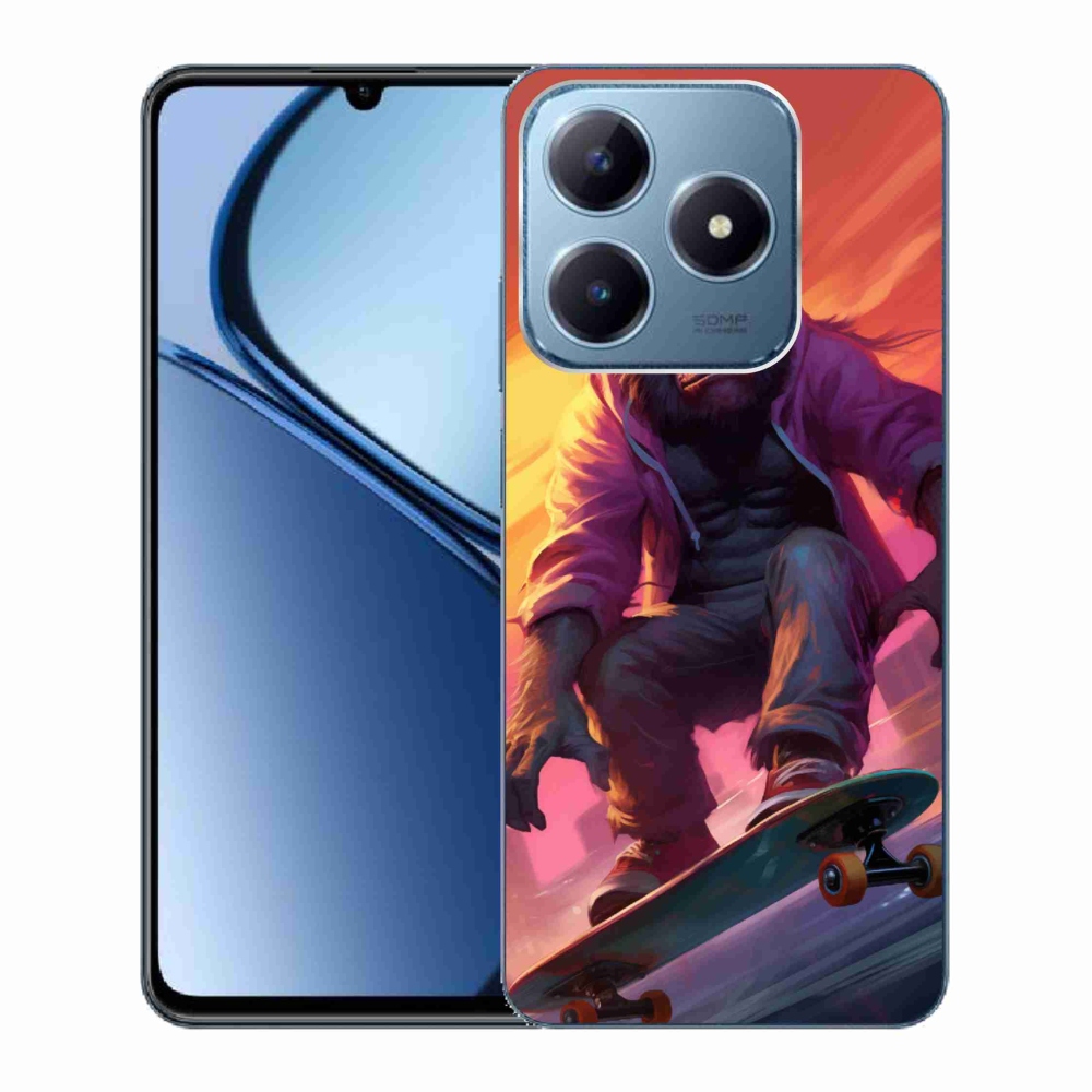 Gelový kryt mmCase na Realme C63 - gorila na skateboardu