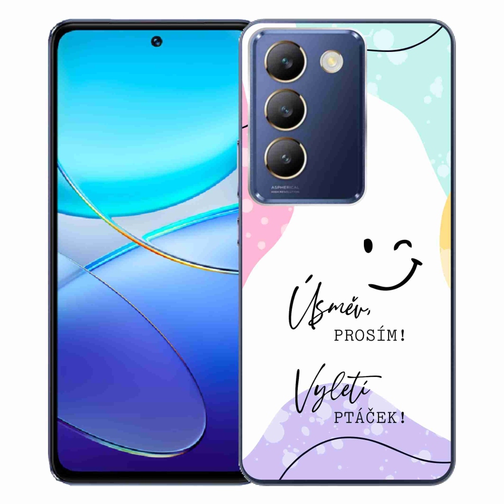 Gelový kryt mmCase na Vivo V40 SE 4G/5G - vtipný text 4 bílé pozadí