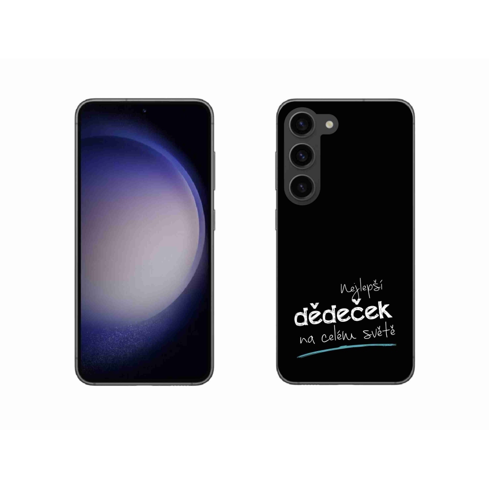 Gelový kryt mmCase na Samsung Galaxy S23 5G - nejlepší dědeček 3 černé pozadí