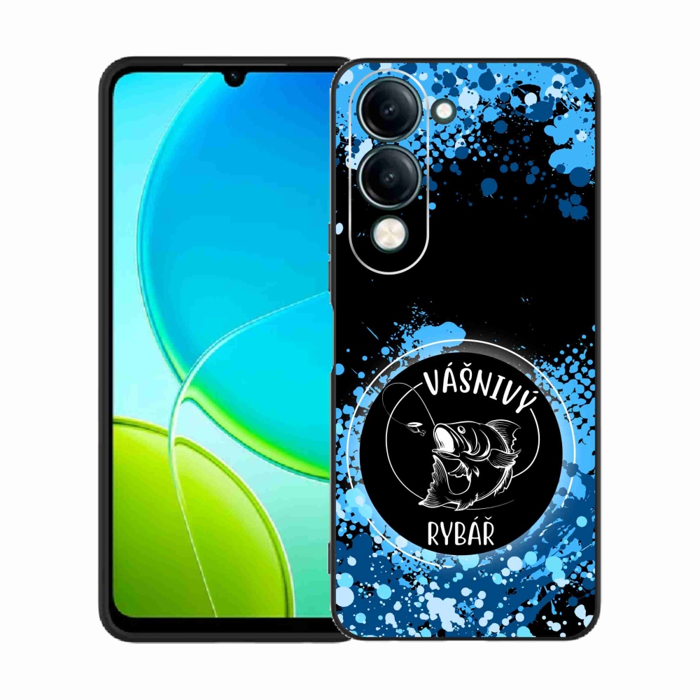 Gelový kryt mmCase na Vivo Y29s 5G - vášnivý rybář černé pozadí