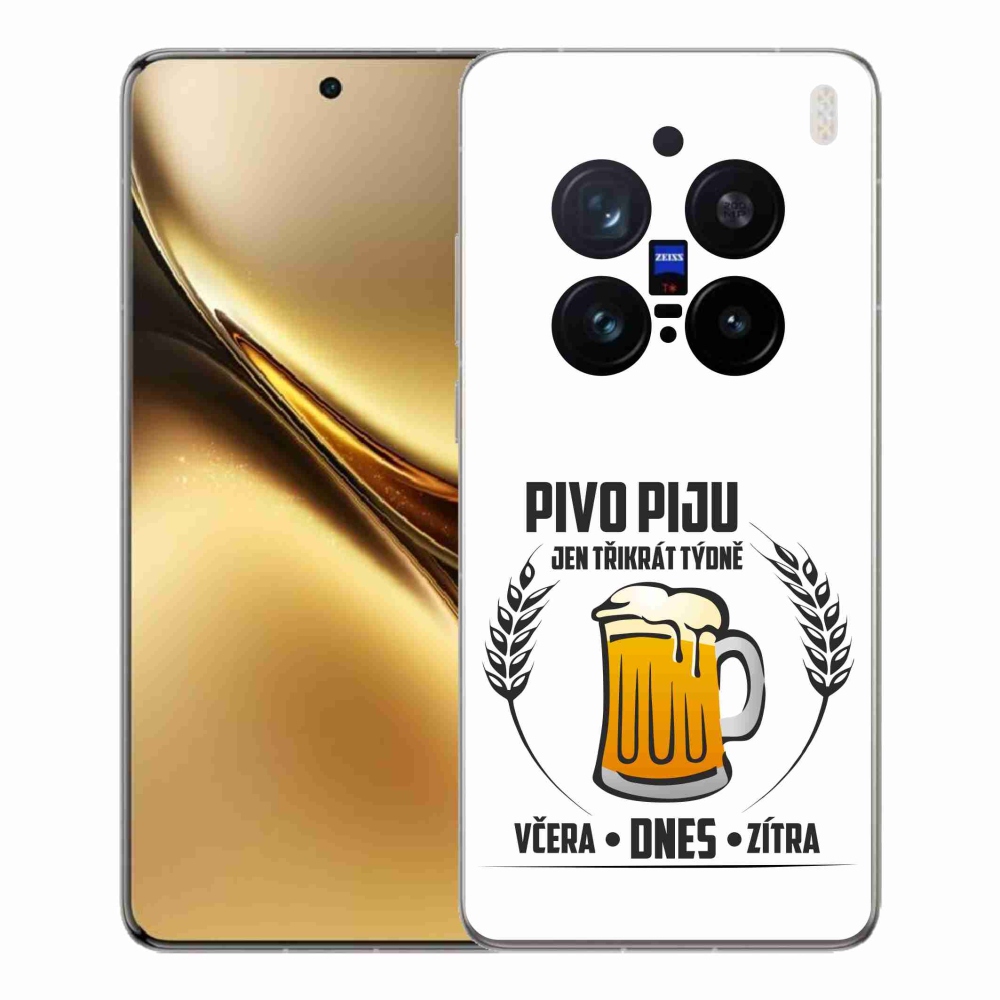Gelový kryt mmCase na Vivo X200 Pro 5G - pivní motiv bílé pozadí