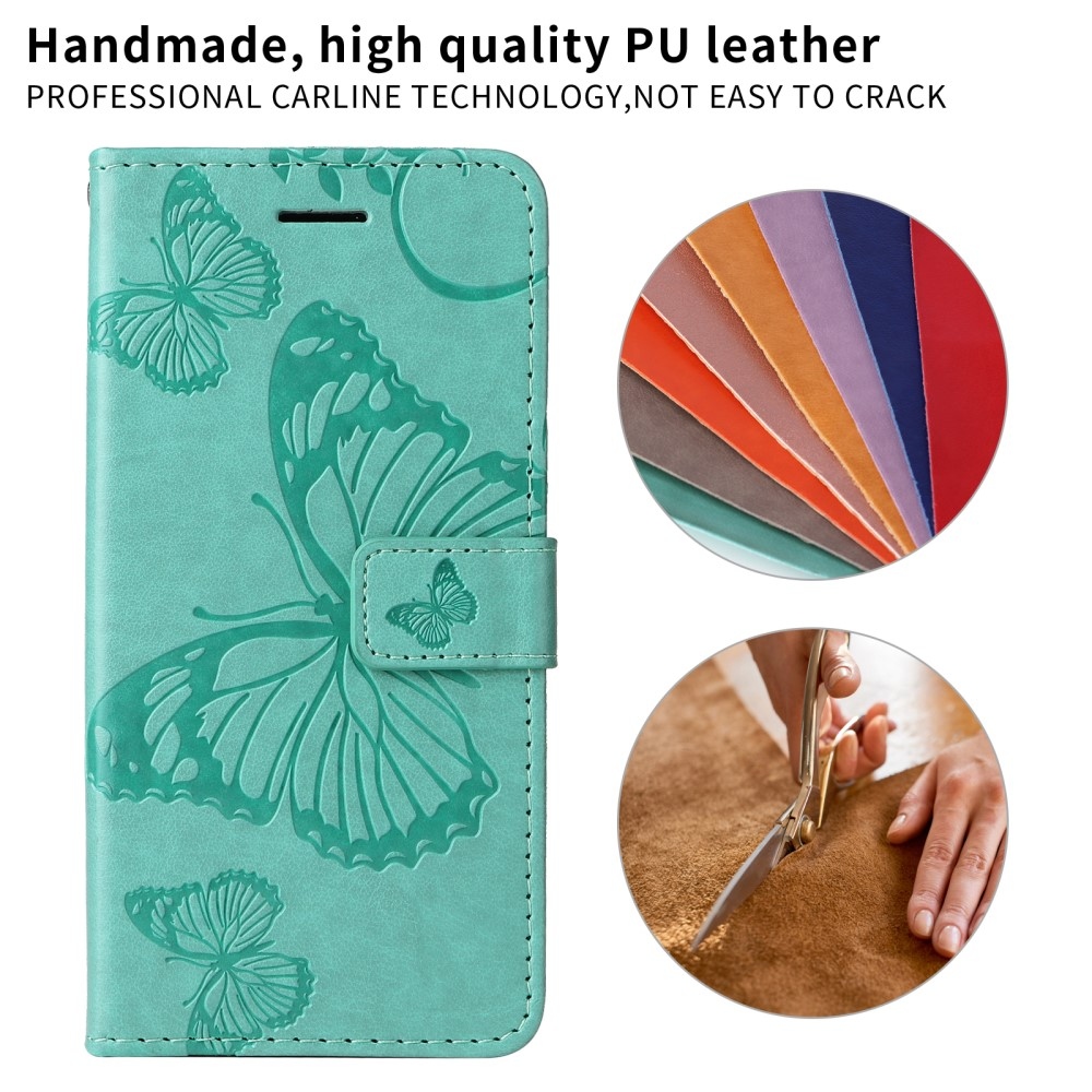 Big Butterfly knížkové pouzdro na Realme 14 Pro+ 5G - modrozelené