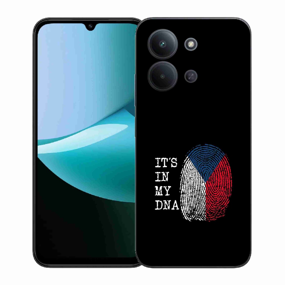 Gelový kryt mmCase na Xiaomi Redmi 15C 4G (171mm)/Poco C85 4G (171mm) - vlajka otisk prstu černé pozadí