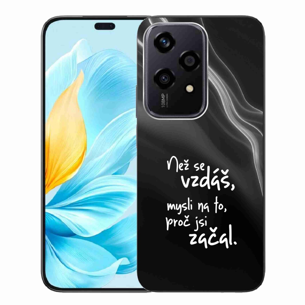 Gelový kryt mmCase na Honor 200 Lite 5G - citát 2 černé pozadí
