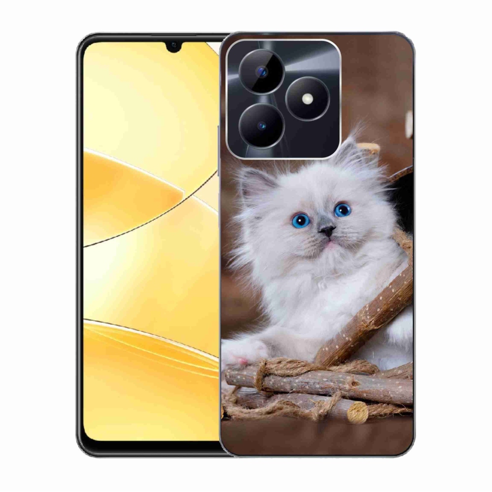 Gelový kryt mmCase na Realme C51/C53 - bílé kotě