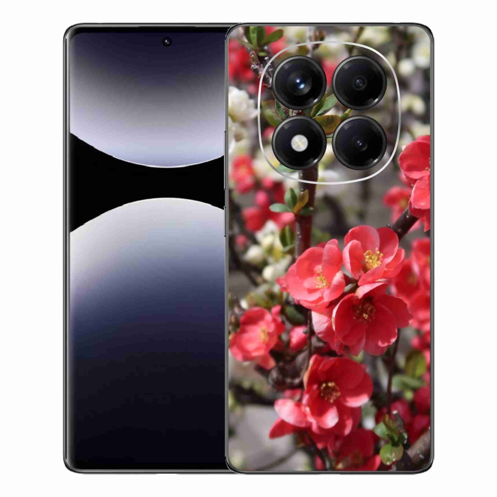 Gelový kryt mmCase na Xiaomi Redmi Note 14 Pro - červené květy