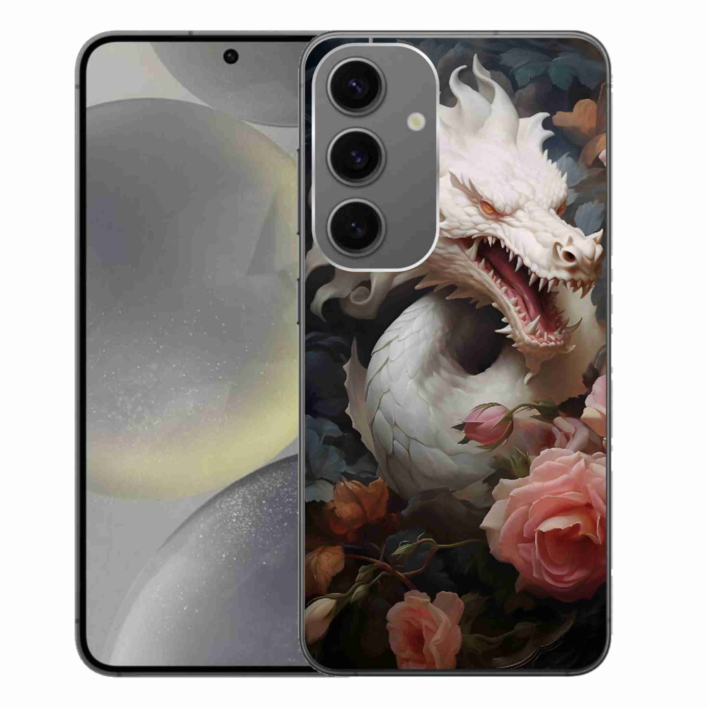 Gelový kryt mmCase na Samsung Galaxy S24+ - bílý drak