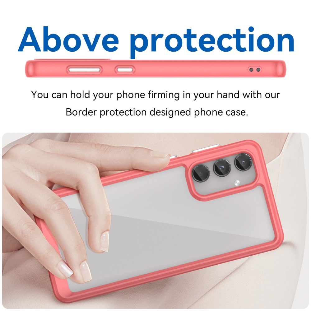 Gelový obal s pevnými zády na Samsung Galaxy M55 5G - červený