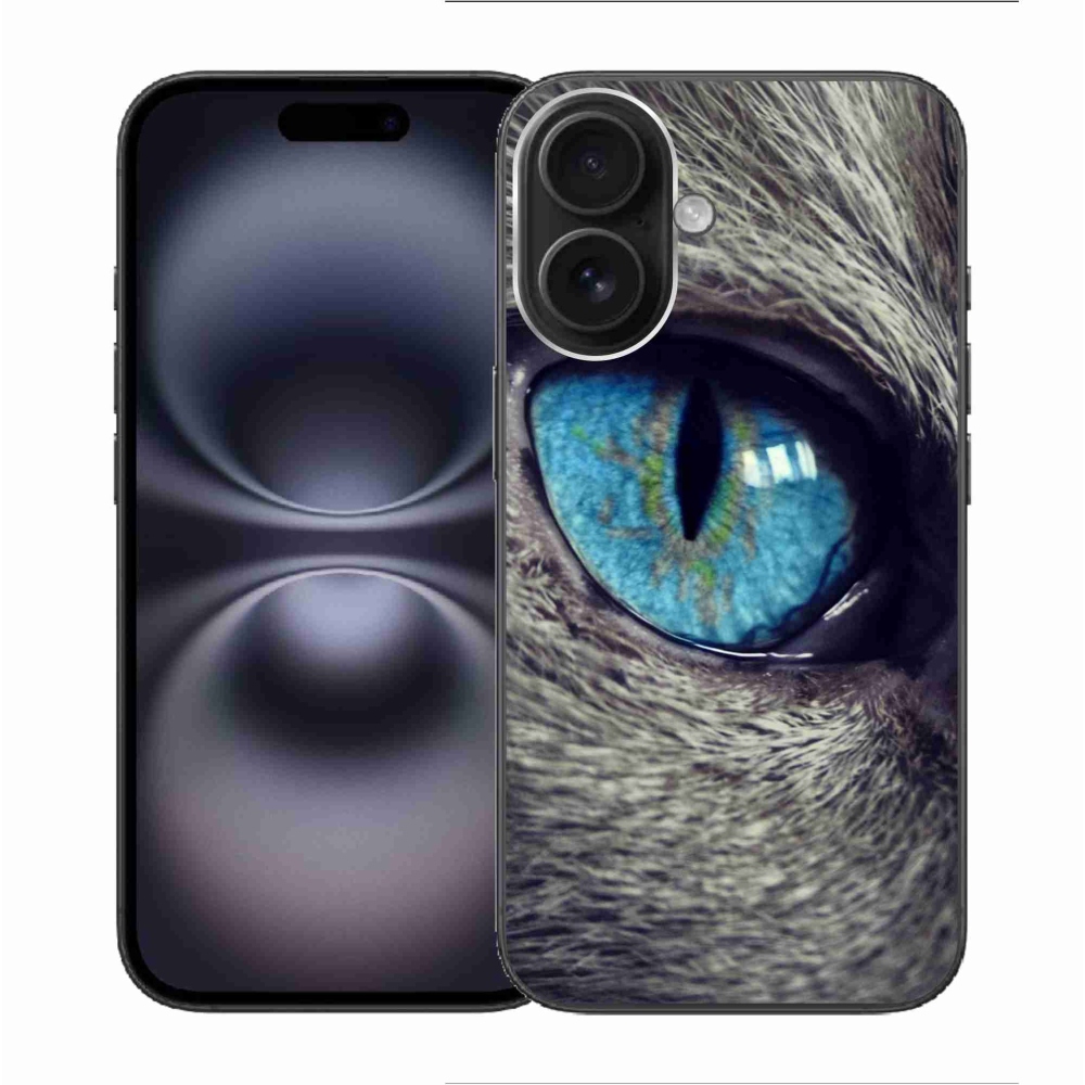 Gelový kryt mmCase na iPhone 16 - modré kočičí oko