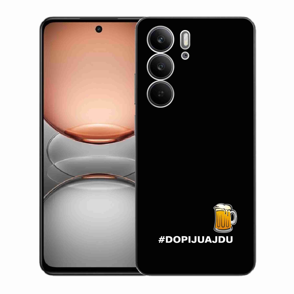 Gelový kryt mmCase na Realme C75 - pivní motiv 1 černé pozadí