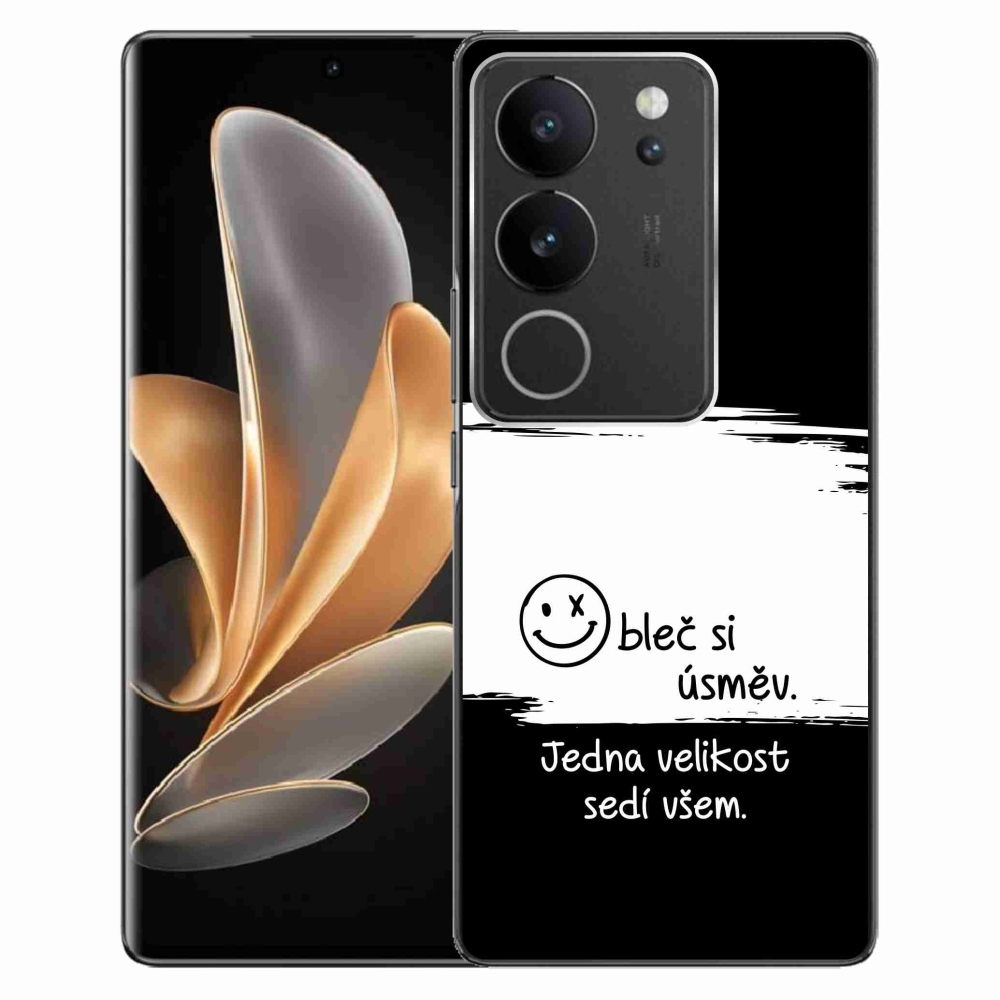 Gelový kryt mmCase na Vivo V29 5G - vtipný text 8 bíločerné pozadí