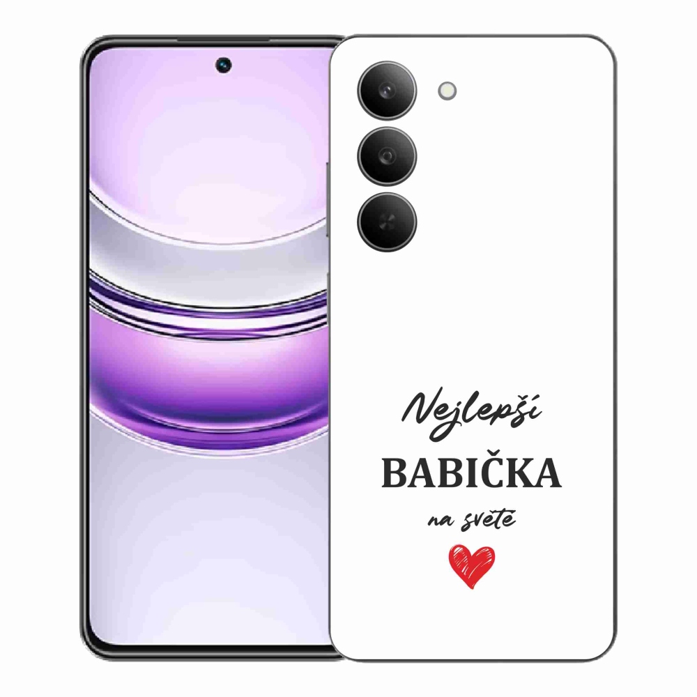Gelový kryt mmCase na Realme 14x 5G - nejlepší babička 1 bílé pozadí