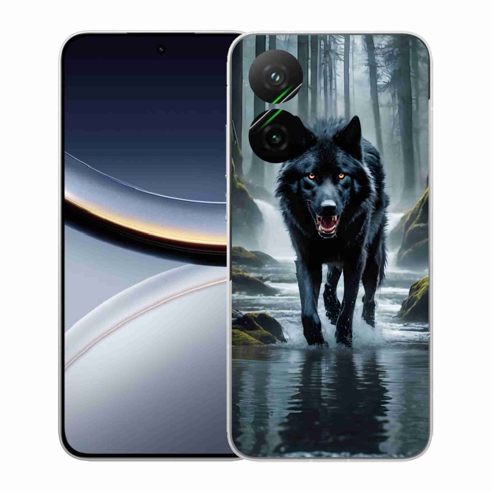 Gelový kryt mmCase na Xiaomi Poco F7 5G - černý vlk