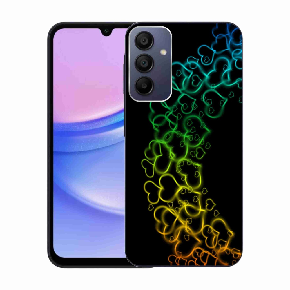 Gelový kryt mmCase na Samsung Galaxy A15 4G/5G - barevná srdíčka
