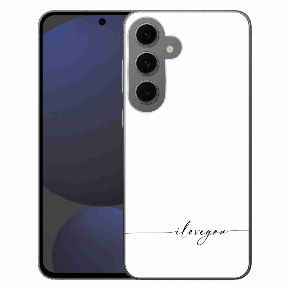Gelový kryt mmCase na Samsung Galaxy S24 FE - I love you bílé pozadí
