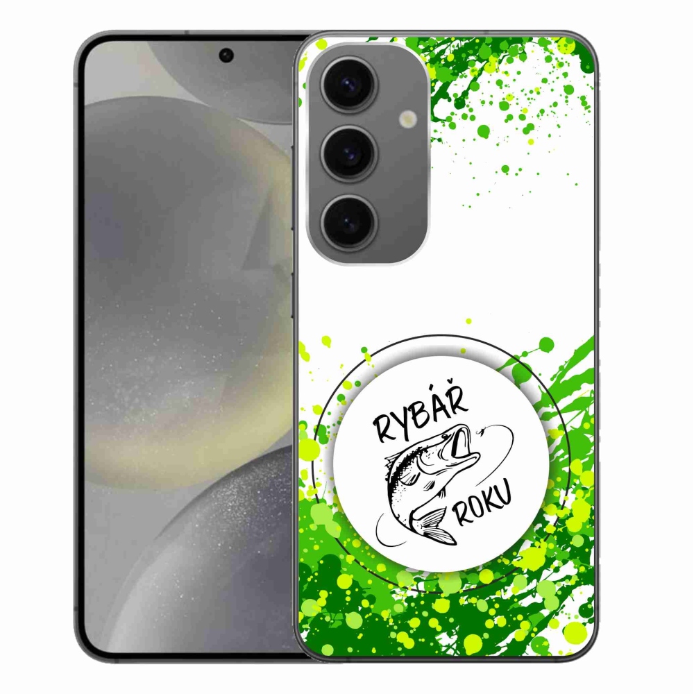 Gelový kryt mmCase na Samsung Galaxy S24+ - rybář roku bílé pozadí