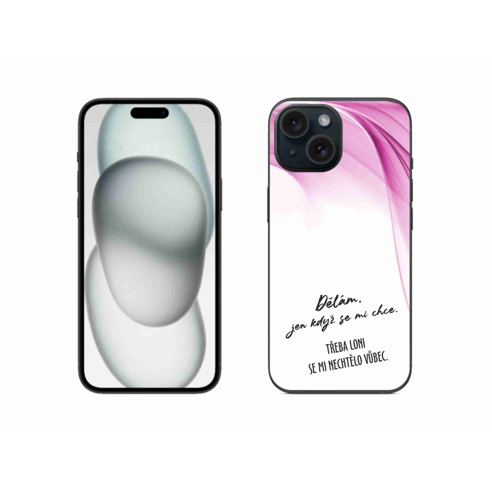 Gelový kryt mmCase na iPhone 15 - vtipný text 12 bílé pozadí