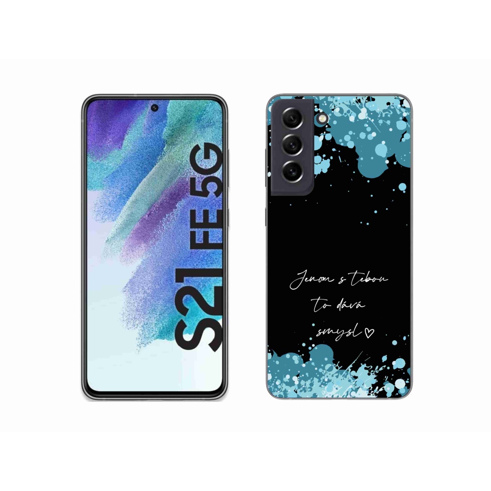 Gelový kryt mmCase na Samsung Galaxy S21 FE 5G - zamilovaný text černé pozadí