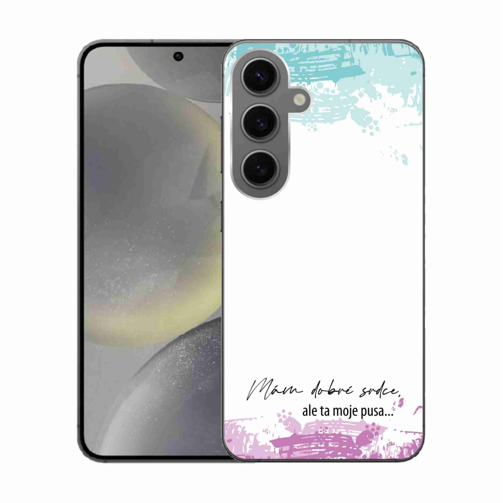Gelový kryt mmCase na Samsung Galaxy S24 - vtipný text 3 bílé pozadí