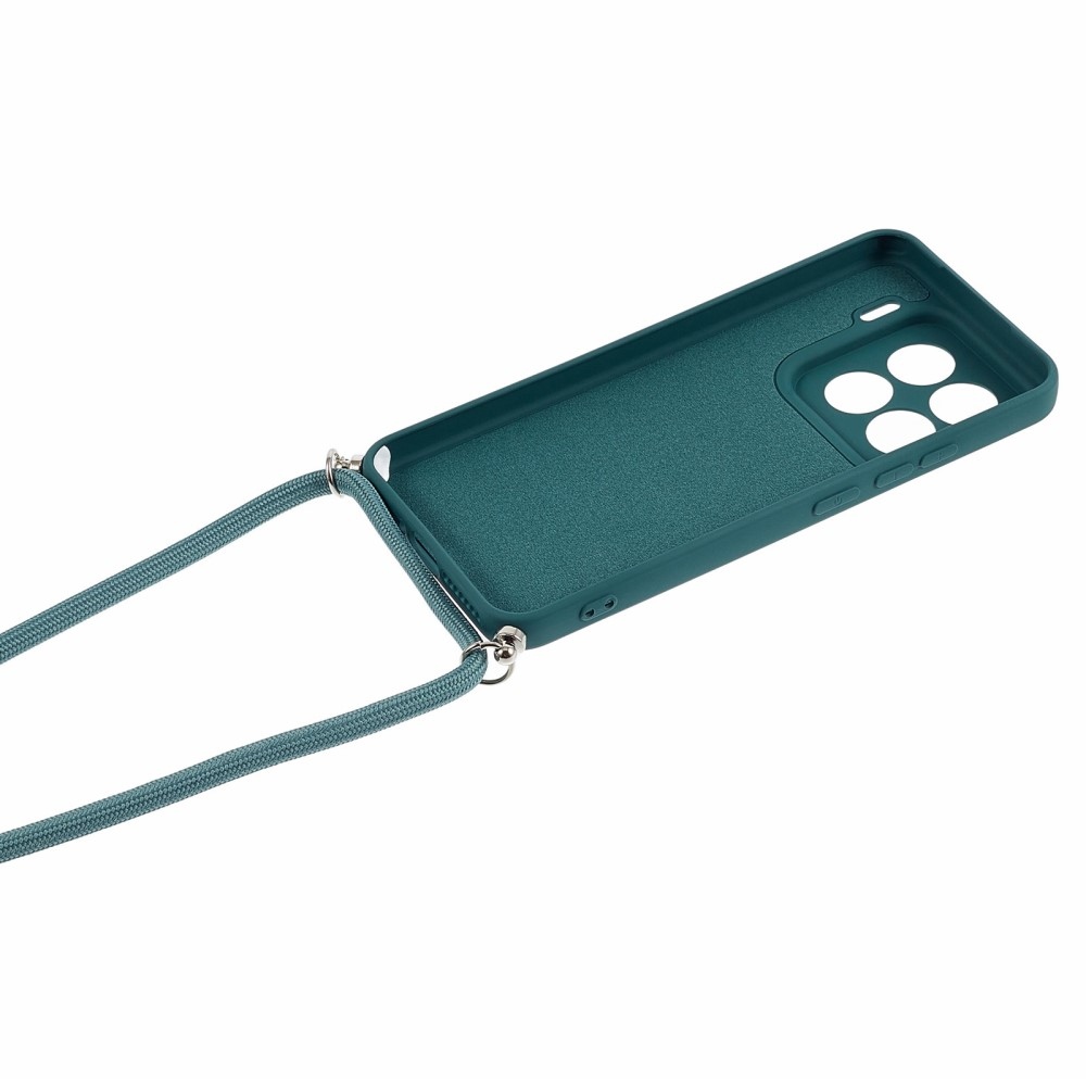 Lining gelový obal se šňůrkou na Xiaomi 15 Pro - tmavězelený