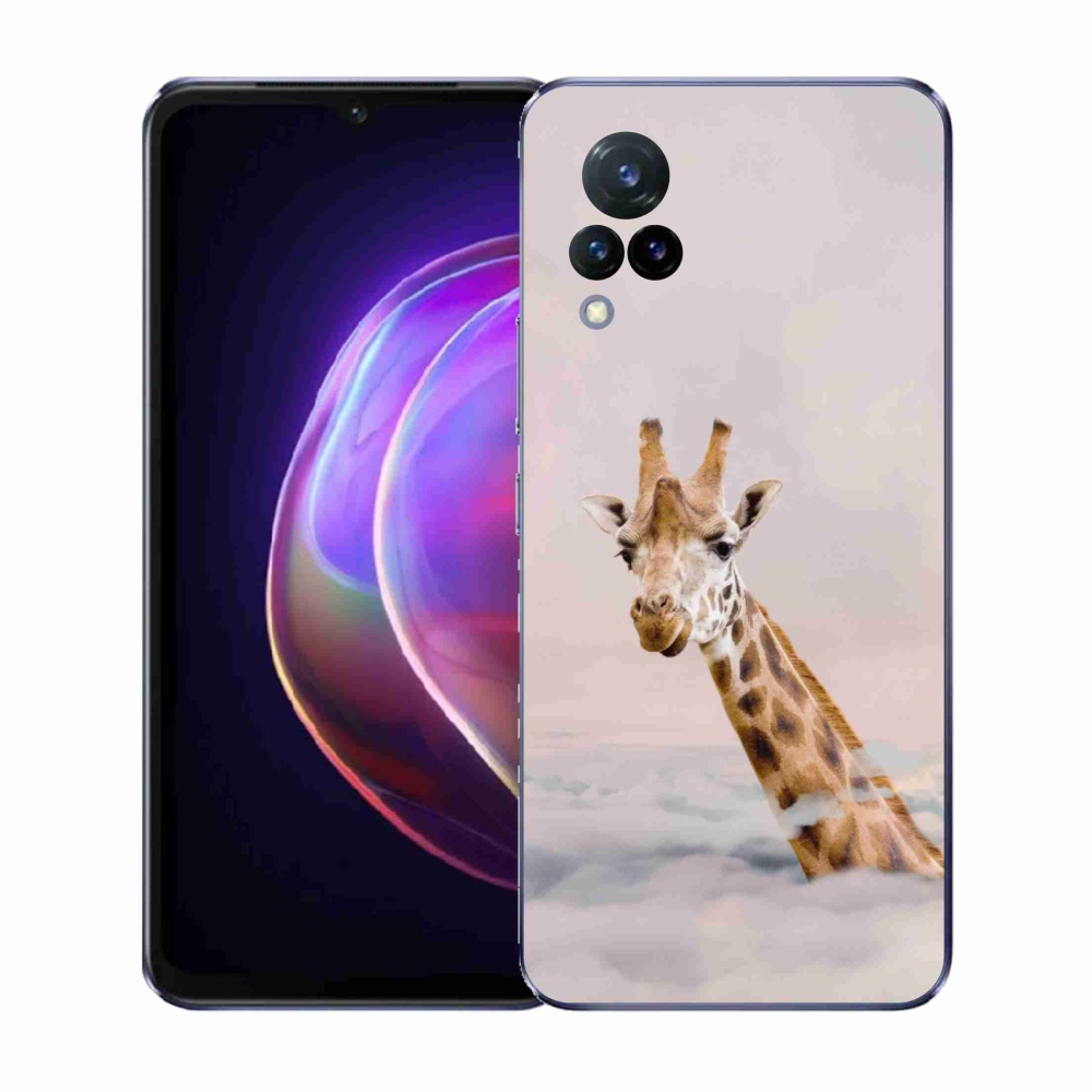 Gelový kryt mmCase na Vivo V21 4G/5G - žirafa v oblacích
