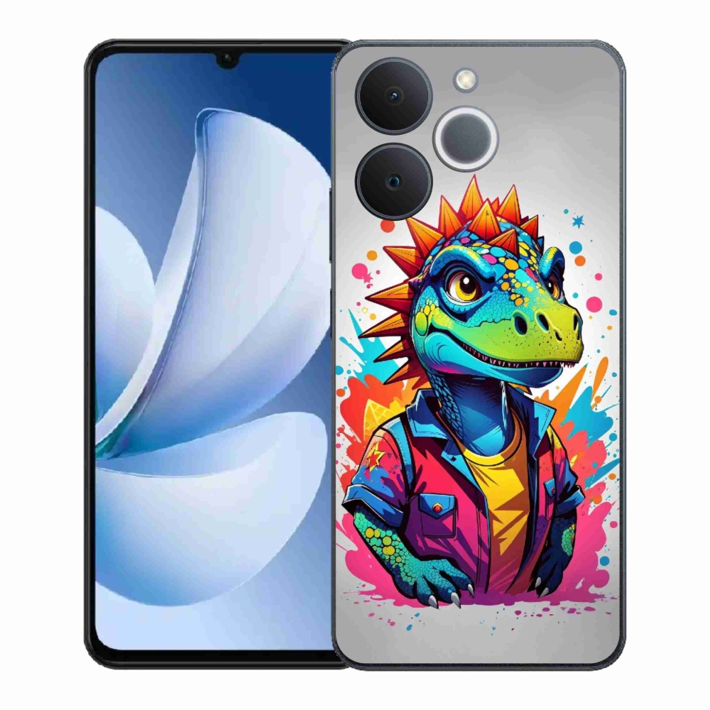 Gelový kryt mmCase na Realme Note 70T - barevný dinosaurus
