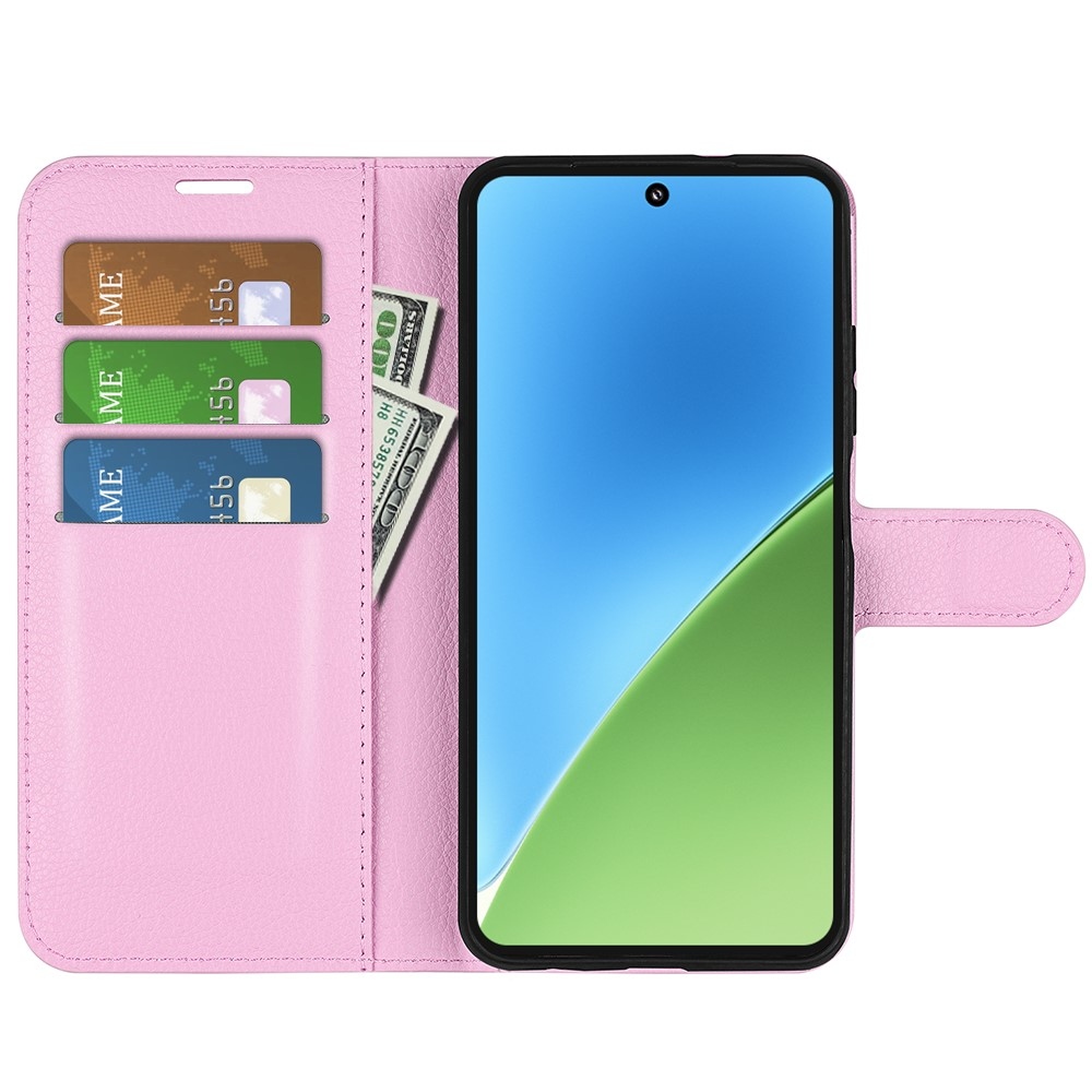 Litchi knížkové pouzdro na Xiaomi 15 - růžové
