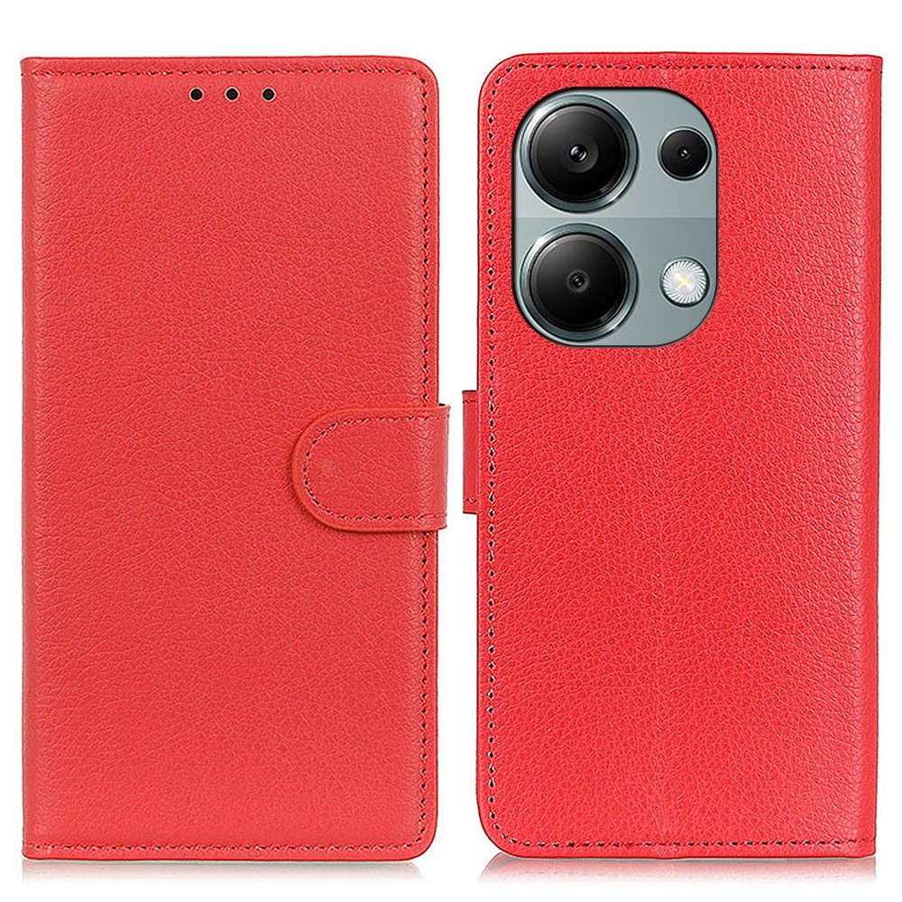 Litchie knížkové pouzdro na Xiaomi Redmi Note 13 - červené