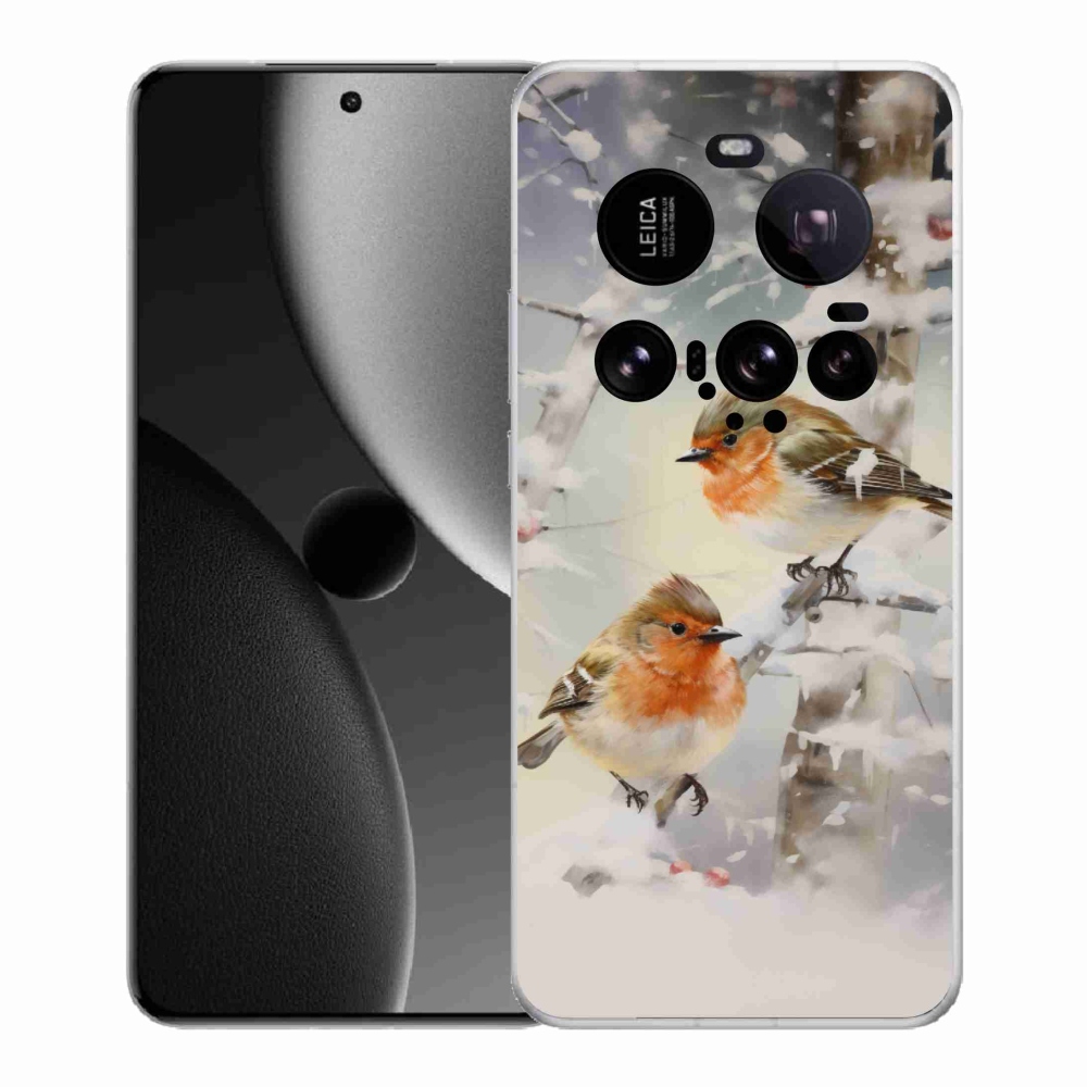 Gelový kryt mmCase na Xiaomi 15 Ultra - ptáčci v zimě